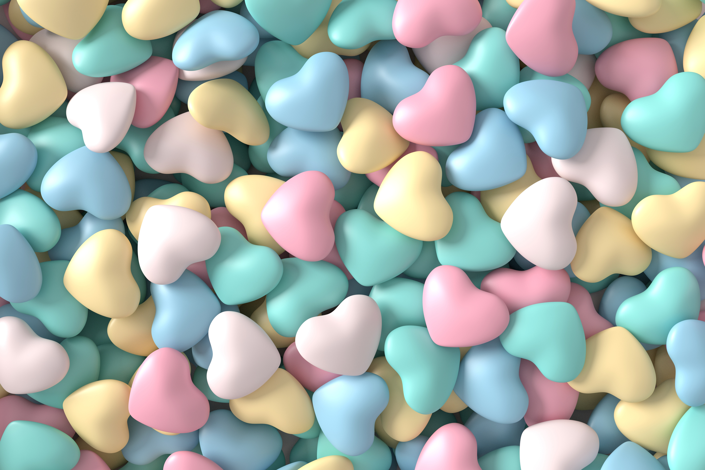 Abstract Background of Hearts. 3D Rendering.
